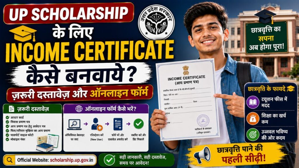 UP Scholarship ke liye Income Certificate Kaise Banwaye